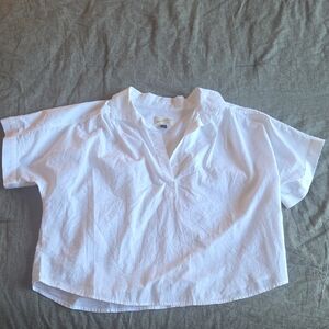 Universal Thread White Cotton Popover Top